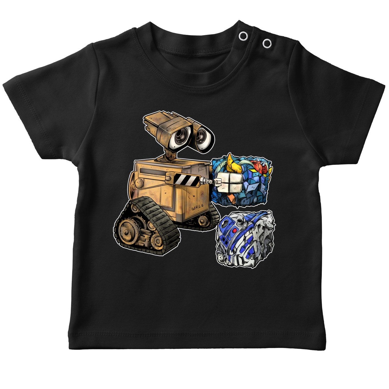 Star-Wars-Wall-E-Lustiges-T-Shirts-Wall-E-Grendizer-und-R2-D2-Star-Wars-Wall-E-Parodie