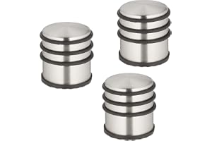 Relaxdays dörrstopp i rostfritt stål, 3-pack, HxD: 7,5 x 7 cm, silver