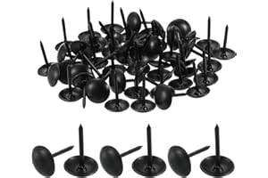 sourcing map 100 Pcs Upholstery Tacks, 9 x 13mm Round Head Upholstery Nails Pins Vintage Decorative Furniture Tacks for Chairs Sofas Beds DIY Project, Black