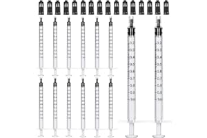 Gufastoe 100pcs 1ml Siringa(Senza Ago) con Tappi,Siringa di Plastica,Siringhe Monouso per l'alimentazione di Piccoli Animali Domestici e Laboratorio di Scienze ECC