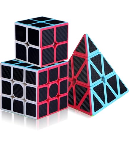 Maomaoyu Speed Cube Set 2x2 3x3x3 4x4x4 5x5x5 4 Pack Puzzle Twist Magic Cube sans Autocollant Cube de Vitesse Magique Cadeau de Vacances pour Enfants