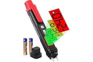 LAOYE Miernik wilgotności drewna, przenośny, wilgotnościomierz, z 7 skalami kalibracyjnymi, 3-kolorowy wyświetlacz LCD, do drewna, drewna opałowego, ścian, materiałów budowlanych