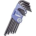HemBorta® Metric Allen Key Set Ball End 13pcs, Long Metric Alan Keys Sets 1.27-10mm MM Allen Keys, Heat Treated Hex Key Set with CRV Steel Allan Keyes