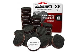 X-PROTECTOR Halkfria möbeldynor - 36 Premium Möbeldynor självhäftande 25mm! | Självhäftande Gummikuddar för möbelfötter - Idealiskt Halkskydd för möbler - Håll Möblerna På Plats!