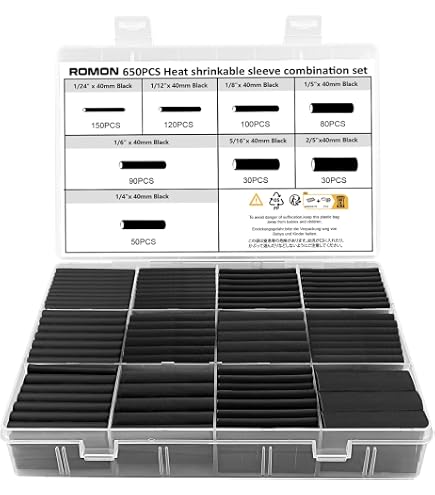 AZDelivery Kit Guaine Termorestringenti 560 Pezzi 2:1: Tubi Termoretraibili 12 Misure, 5 Colori Con E-Book