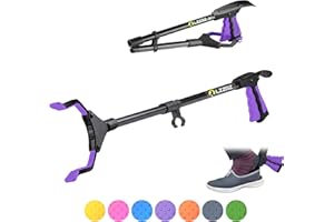 LZZAZ 32" Premium Litter Picker with Shoehorn, Versatile Reacher Grabber Stick for Disabled aids, Ideal for Mobility Aids, Helping Hand Grabber & Litter Pickers for Adults (32" Purple)