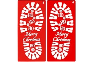 Suloli Santa Boot Stencil, 2PCS Santa Footprint Stencils