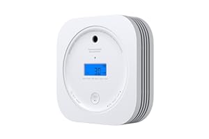 Smoke & Carbon Monoxide Alarm with Digital LCD Display, AEGISLINK Combination Smoke and CO Alarm Detector with 10-Year Lifespan & Replaceable Battery and Test/Silence Button, SC200