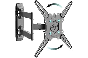 ‎ONKRON ONKRON Uchwyt ścienny do telewizora 32-65", obrotowy, do telewizorów 32-65", do 41 kg, uchwyt do telewizora, pochylany maks. VESA 400 x 400, uniwersalny uchwyt ścienny do telewizora, wysuwany, czarny