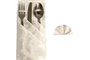 GIOVANNI DOLCINOTTI MADE IN ITALY Giovanni Dolcinotti Set Tovaglioli Natalizi Jacquard 6 Pezzi 45x45 cm Colore Avorio Made in Italy