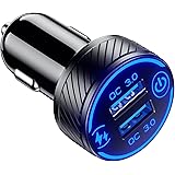 KEWIG Zigarettenanzünder USB Ladegerät, Dual QC3.0 Port Schneller USB Adapter Auto, 36W/3A Auto Ladegerät Kompatibel mit Blau