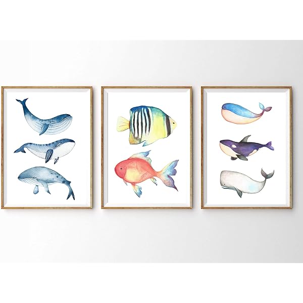 Din A4 Kunstdruck Pottwal - Aquarell Motiv, Ungerahmt, 21x29.7 Cm, Auf 230g/m² Mattem Fotopapier