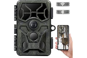 VOOPEAK Wildkamera WLAN Echte 4K 30MP, Bluetooth Wildtierkamera mit Bewegungsmelder Nachtsicht IP66 Wasserdicht, Wildkamera Infrarot 0,1s Trigger für die Verfolgung von Wildtiermonitoren