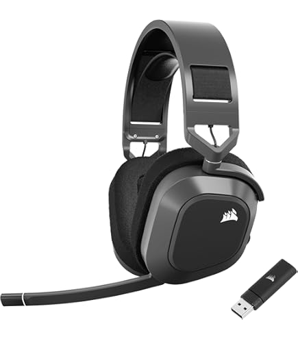ヘッドホン Corsair HS80 RGB WIRELESS Corsair HS80 MAX WIRELESS Multiplatform Gaming Headset with