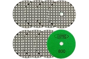BGTEC 100mm Set di Tamponi Diamantati a Secco 8 pezzi #800 Kit di Tamponi per Granito, Marmo, Pietra, Quarzo, Piastrelle, Bordi del Pavimento in Cemento, Lucidatura del Controsoffitto