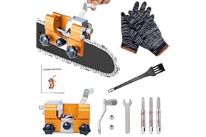 STROLL MOON Chainsaw Chain Sharpening Jig, Chainsaw Carbide Sharpener Kit with Cleaning Brush, Hand-Crank Fast Chain Saw Sharpener Tool for 4"-22" Chain Saws & Electric Saws