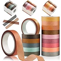 Masking Tape Lot De 12 Rouleaux De Ruban Adhésif Washi Coloré