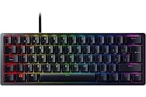 Razer Huntsman Mini (Purple Switch) - Teclado Gaming, compacto para juegos del 60% con interruptores opto-mecánicos (tapas de teclas PBT, cable USB-C desmontable) Teclado Español - Negro
