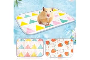 FOSDICK 2PCS Rabbit Cooling Pads, 50x40cm Hamster Cooling Pad Summer Ice Silk Sleeping Bed for Rabbit Bunny Hamster Puppy Guinea Pigs Cool Pad