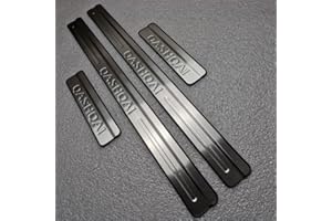 EVER TA 4 pcs Car Door Sill Protector Strips for NIS-san Qashqai J10 J11 2016-2022, Stainless Steel Auto Threshold Kick Plates Pedal Car Body Styling Decoration Accessory