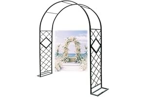 GENERIC Arche Jardin en Métal, Treillis Plante Grimpante Exterieur De 230cm Haut, Arceau À Rosier Tonnelle en Métal Robuste pour Grimper, Vignes, Mariage, Décoration De Fête(Vert,220x230cm)