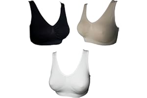 UtopyaUK 3 6 9 Pack Comfort Bra Women Girls Crop Top Seamless Bra Sleep Yoga Bralette Stretch Bras Sports Vest Wireless Post Surgery Bra Wire Free