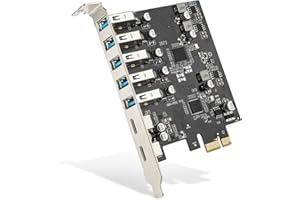 PCI-E USB Card, JESWO PCI-E to USB 3.0 7-Port (5 USB-A and 2 USB-C) Expansion Card, PCI Express Expansion Card for Desktop PC Support Windows 10/8/7/XP and MAC OS 10.8.2 above