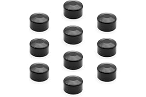 Enkotrade 10 Stück Zaunkappen Schwarz für Außenmaß Ø 60mm, Rohrkappen aus hochwertigem Kunststoff, Pyramide Rund Zaunpfostenkappen Pfahl Deckel Zaunabdeckung