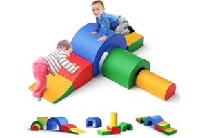 LISCHWERT Baby Soft Play Set - Soft Climb and Crawl Foam Play for Toddlers, Multi-colored 5-Piece Set