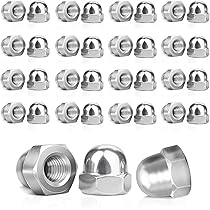 100 stuks hoedmoeren, M6, roestvrij staal, hoge vorm, dopmoeren, zeskantige dopmoeren, hoge vorm, set voor schroeven, draadstangen, moeren (M6