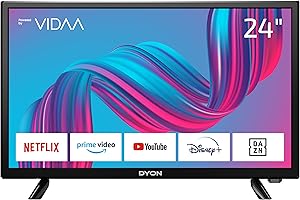 DYON Movie Smart 24 VX, 60 cm (24"), TV (HD Smart TV, HD Triple Tuner (DVB-C/-S2/-T2), App Store, Prime Video, Netflix, YouTube, DAZN, Disney+), modèle 2023