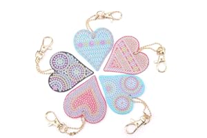 FTVOGUE 2019 nouveau bricolage porte-clés en forme de coeur diamant peinture saint valentin décoration enfants à la main