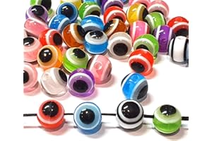 PERLIN 100 unidades Nazar Boncuk Boncugu 6 mm redondo ojo boese color mezclado perlas de ojo azul, cuentas de ojos Evil Eye Beads, amuleto turco, regalos de invitados decoración amuleto