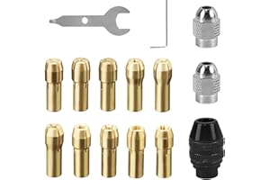 ZPSNDP Ensemble de 15 Pièces Mandrin pour Dremel, Cuivre Pur Accessoires pour Dremel, Plage de Serrage 0,5 MM-2,3 MM, Mandrin Perceuse pour Dremel Accessoires, Embout pour Dremel (cuivre)