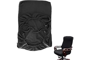 BTSKY Pokrowce na krzesła, nowoczesny styl, prostota, rozciągliwe, zdejmowane, wytrzymałe pokrowce na krzesła do biura, obrotowe krzesło, krzesło komputerowe, krzesło, podłokietnik, (bez krzeseł) (L, czarny)