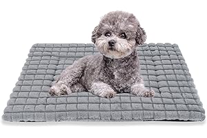 BVAGSS Dog Bed Washable Crate Mattress,Anti-Slip Crate Pad, Memory Foam Dog Beds, Soft Warm Pet Cushion for Small Medium Dogs, Calming Fluffy Sleeping Kennel Bed Pad XH082 (90x60cm,Grey)