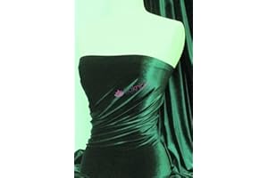 Velvet/Velour 4 Way Stretch Spandex Material | Soft Furnishing, Craft Velour & Dressmaking Fabric | Same Day Dispatch | Sold by The Metre | by Tia Knight Q559 (Bottle Green)