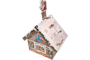 Krebs Glas Lauscha - Dekoracja bożonarodzeniowa / ozdoby choinkowe – kalendarz adwentowy 24 zawieszki ze szkła – motyw: 3D Adventshaus – Rozmiar zawieszek: ok. 4–5 cm