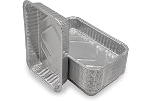 Mamatura - Bols en aluminium | 25 pièces | Convient pour Landmann Pantera | 21 x 14 cm, 680 ml | Bacs d'égouttement en aluminium, Bols à griller