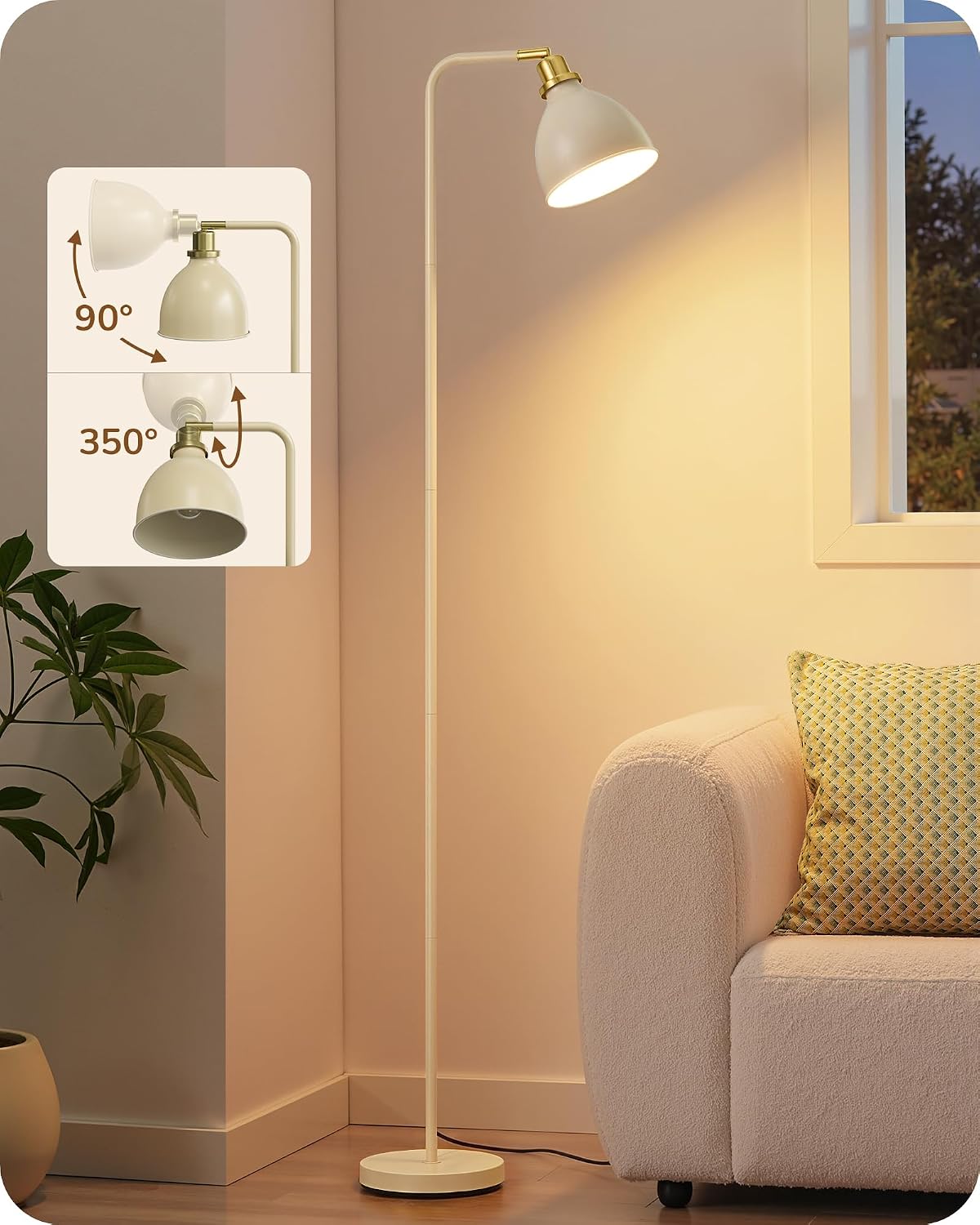 Verarbeitung & Materialqualität : EDISHINE Stehlampe wohnzimmer Industrielle Le