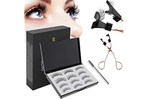 CHIOSA Magnetische Wimpern,3D Falsche Wimpern,Magnet Wimpern ohne Eyeliner,Künstliche Wimpern Magnetisch Set,Wiederverwendbare Natürliche Wimpern,Magnetic Eyelashes Kit mit Pinzette, Kein Klebe
