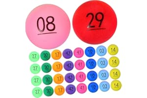 Gatuida Palline Della Lotteria Numerate in Plastica Pp Resistenti, Set Da 50 Palline Colorate Per Giochi e Estrazioni Durante Feste e Eventi