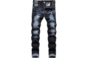 JENY-LUCK Men's Slim Fit Stretch Jeans Ripped Skinny for Men, Distressed Destroyed Straight Leg Fashion Comfort Flex Waist Jeans, Teenager Casual Fashion Designer Classic Regular Fit Basic Denim Pants