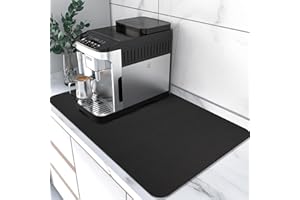 SOLIC Alfombrilla Cafetera, Alfombrilla Escurreplatos, Alfombrilla Escurreplatos Super Absorbente, Alfombra Escurreplatos Antideslizante para Mostrador de Cocina Coffee Mat