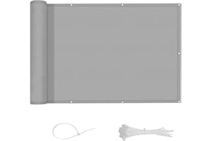 LOVE STORY Frangivisto Balcono 80x600cm,Impermeabile Telo per Privacy del Balcone,(PES) Schermi Divisori e Protettivi per Balconi,Protezione UV per Ringhiere di Appartamenti,Giardino Esterno,Grigio