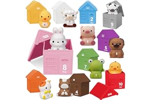 Joozmui Animaux Jouet Enfant, Jouet 1 2 an Jeux Educatif Montessori Jouet Bebe 6-18 Mois Cadeau Fille Garcon 1-3 Ans (Animaux-10)