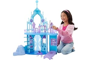Mattel Disney Frozen - Palazzo di Ghiaccio di Elsa, set con personaggio Olaf e 21 accessori inclusi, 5 aree di gioco ispirate ai film, giocattolo per bambini, 3+ anni, JGG41
