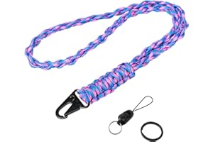 Vicloon Cordon Tour de Cou en Paracorde, Porte Badge Lanière avec Lanière Tressée, Lanyard Strap Neck Cordon Porte-badge pour Clés Téléphone Portable Appareils Photo-Violet Bleu