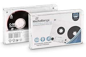 MediaRange Profesjonalna kasetka audio, C-90 I 90 min, typ 1, normalne bias, przezroczysta