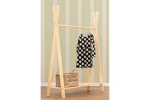 smartwood TIPI XL Appendiabiti per bambini - per l'educazione montessori, 3 misure, Legno naturale